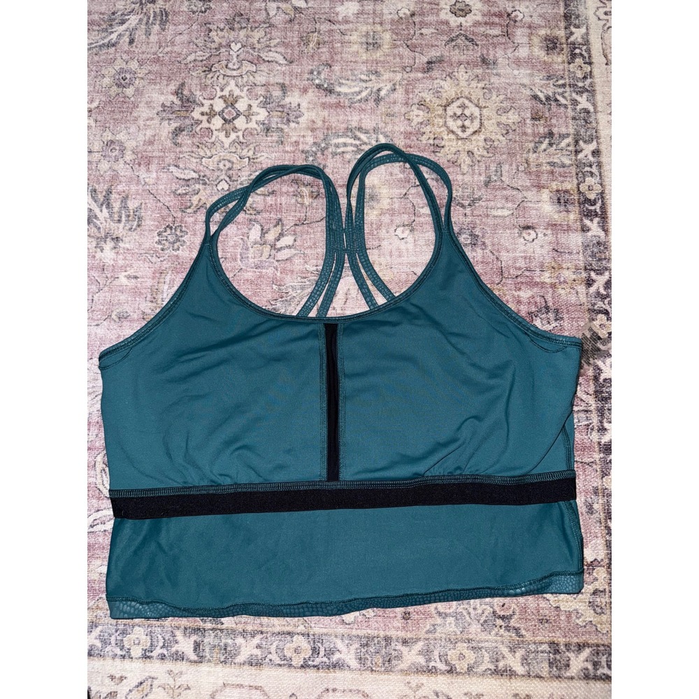 Calvin Klein Performance Teal Metallic Snakeskin Strappy Crop Tank Top XXL - Picture 7 of 7